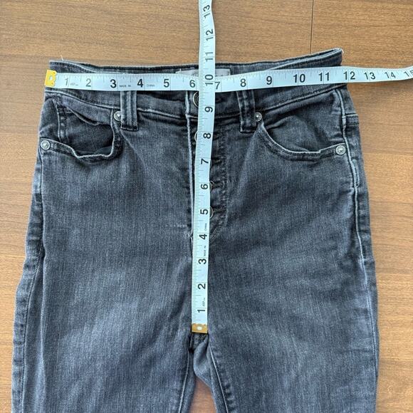 Free People Womens Irreplaceable Flare Jeans Galaxy Black High Rise Button Front - Picture 14 of 14